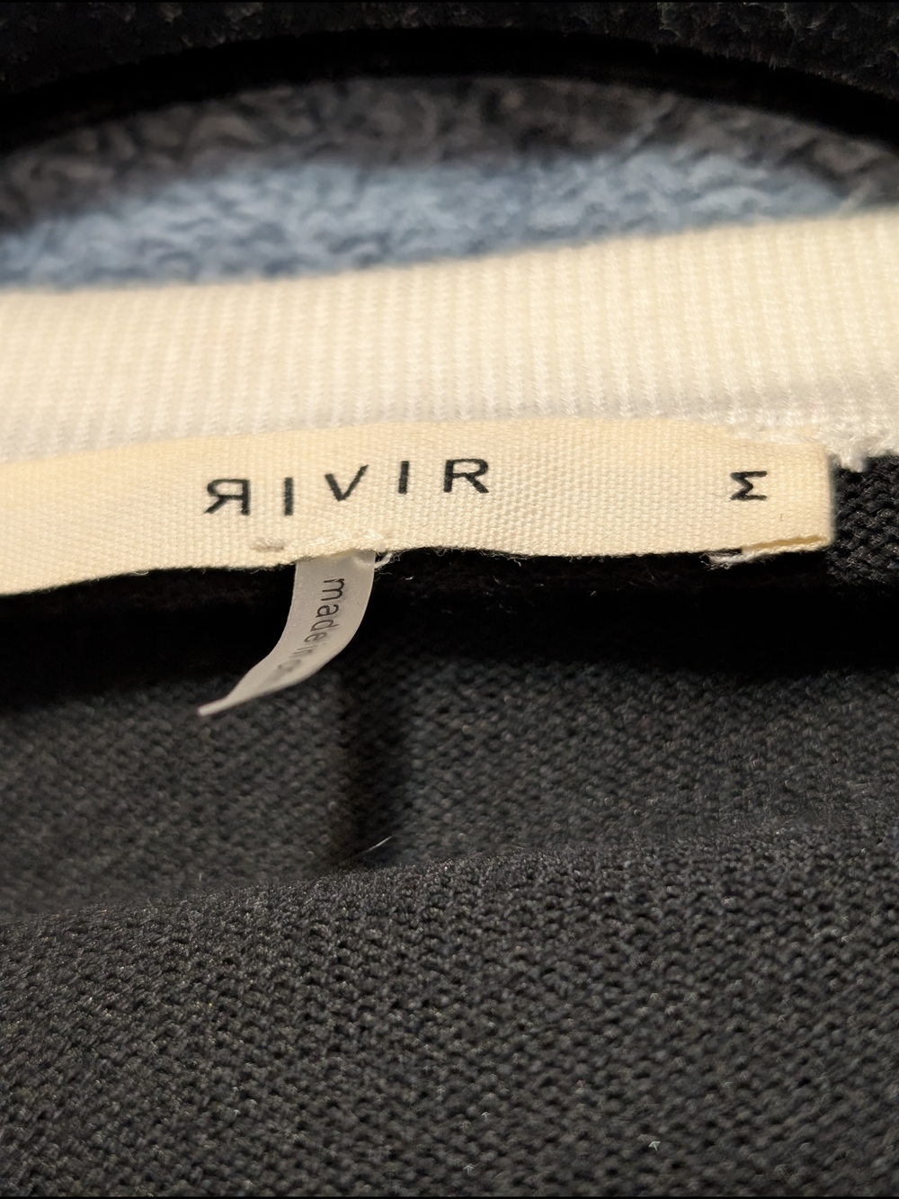 RIVER Brand Black Cropped Cardigan with Cream Trim and Gold Buttons - Picture 4 of 5